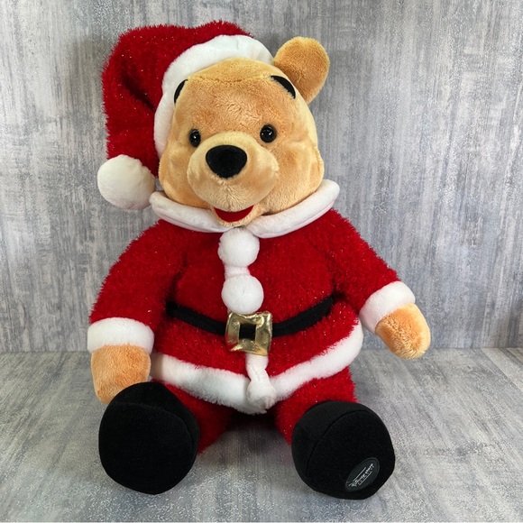 Disney Store Exclusive Winnie the Pooh Plush Christmas Santa Cuddles Bear 18” - Picture 1 of 8